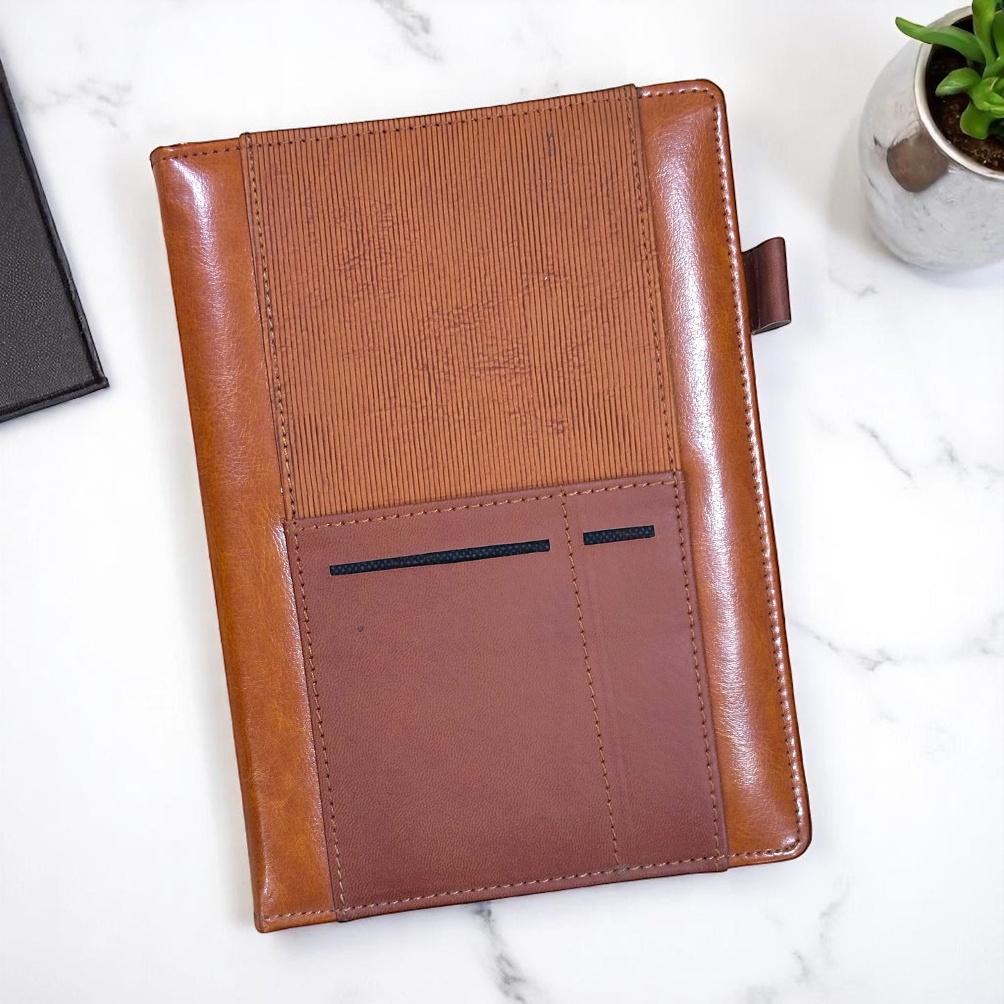 Tan Dual Pocket - A5 Notebook