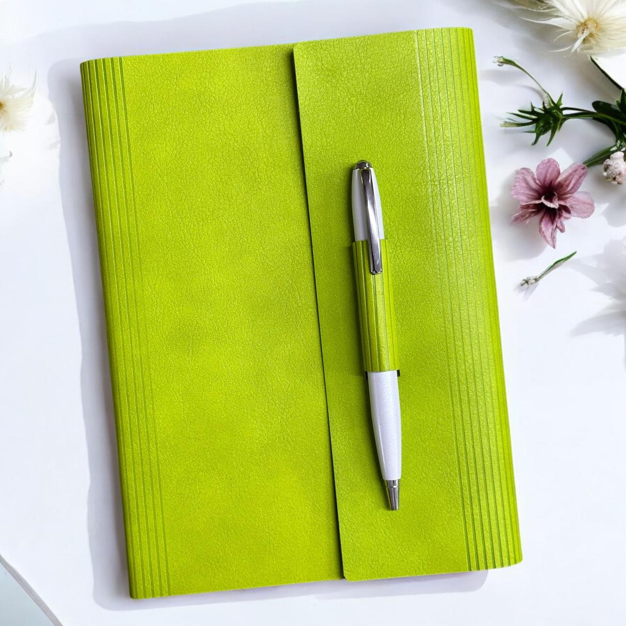 Tri Fold Green - A5 Notebook - Karigar Chiriyaa