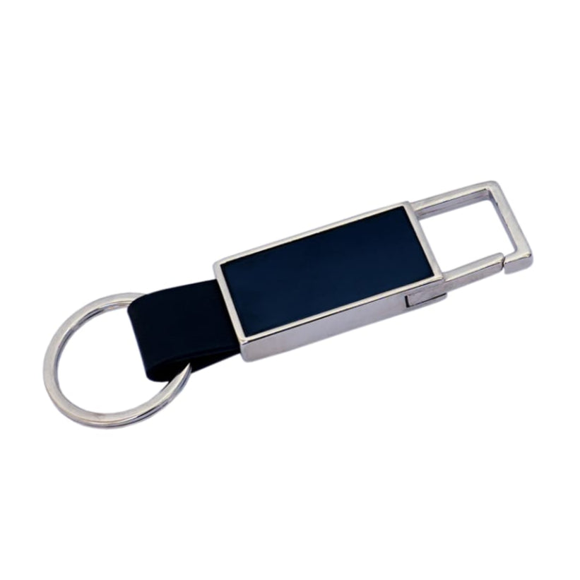 Premium black band metal keychain with doghook - Karigar Chiriyaa