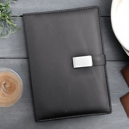 Black Magnet Metal Closer  - A5 Notebook - Karigar Chiriyaa