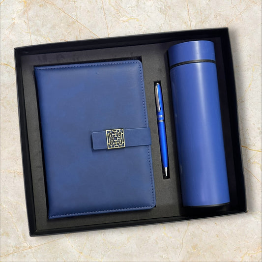 Navy Blue Cloudy Notebook 3 in 1 Gift Set - Karigar Chiriyaa