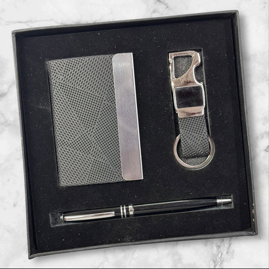Black Abstract 3 in 1 Gift Set - Karigar Chiriyaa