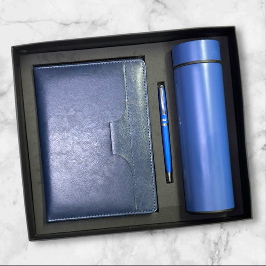 Blue Fluffy Notebook with Pen Holder 3 in 1 Gift Set - Karigar Chiriyaa