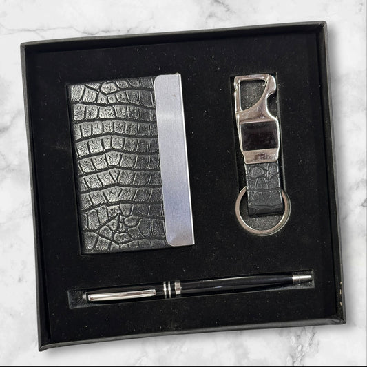 Black Croco 3 in 1 Gift Set - Karigar Chiriyaa