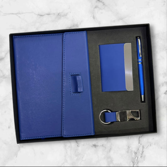 Blue Softy Fabric 4 in 1 Gift Set - Karigar Chiriyaa