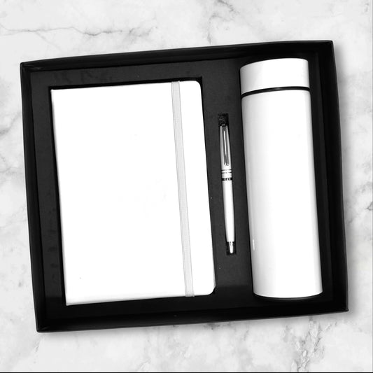 White Basic Notebook 3 in 1 Gift Set