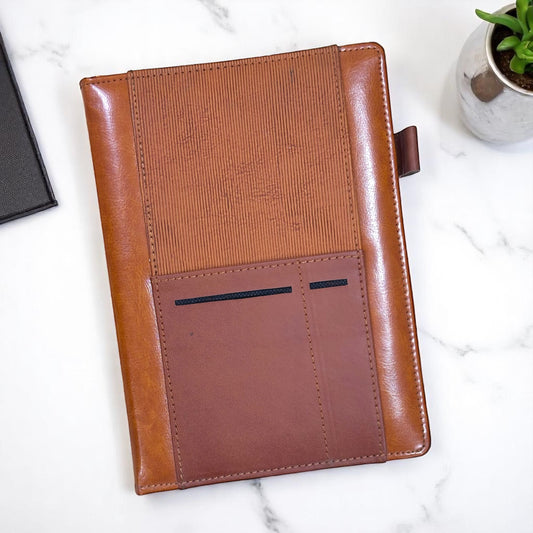Tan Dual Pocket - A5 Notebook