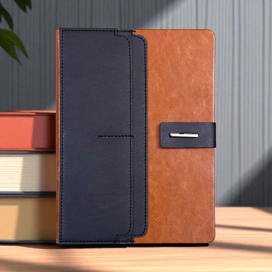 Tan with Black Pockets - A5 Notebook
