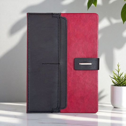 Cherry with Black Pockets - A5 Notebook