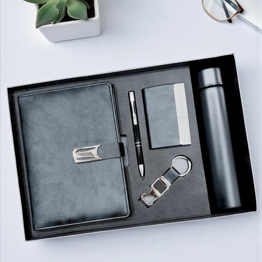 Black polka 5 in 1 gift set - Karigar Chiriyaa