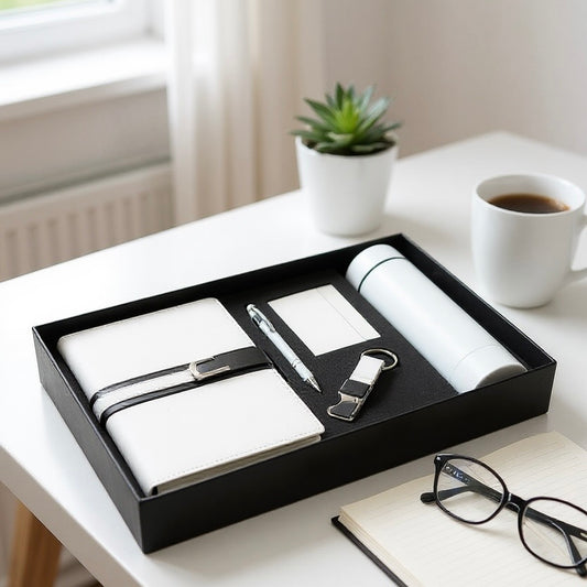 White Executive 5 in 1 gift set - Karigar Chiriyaa