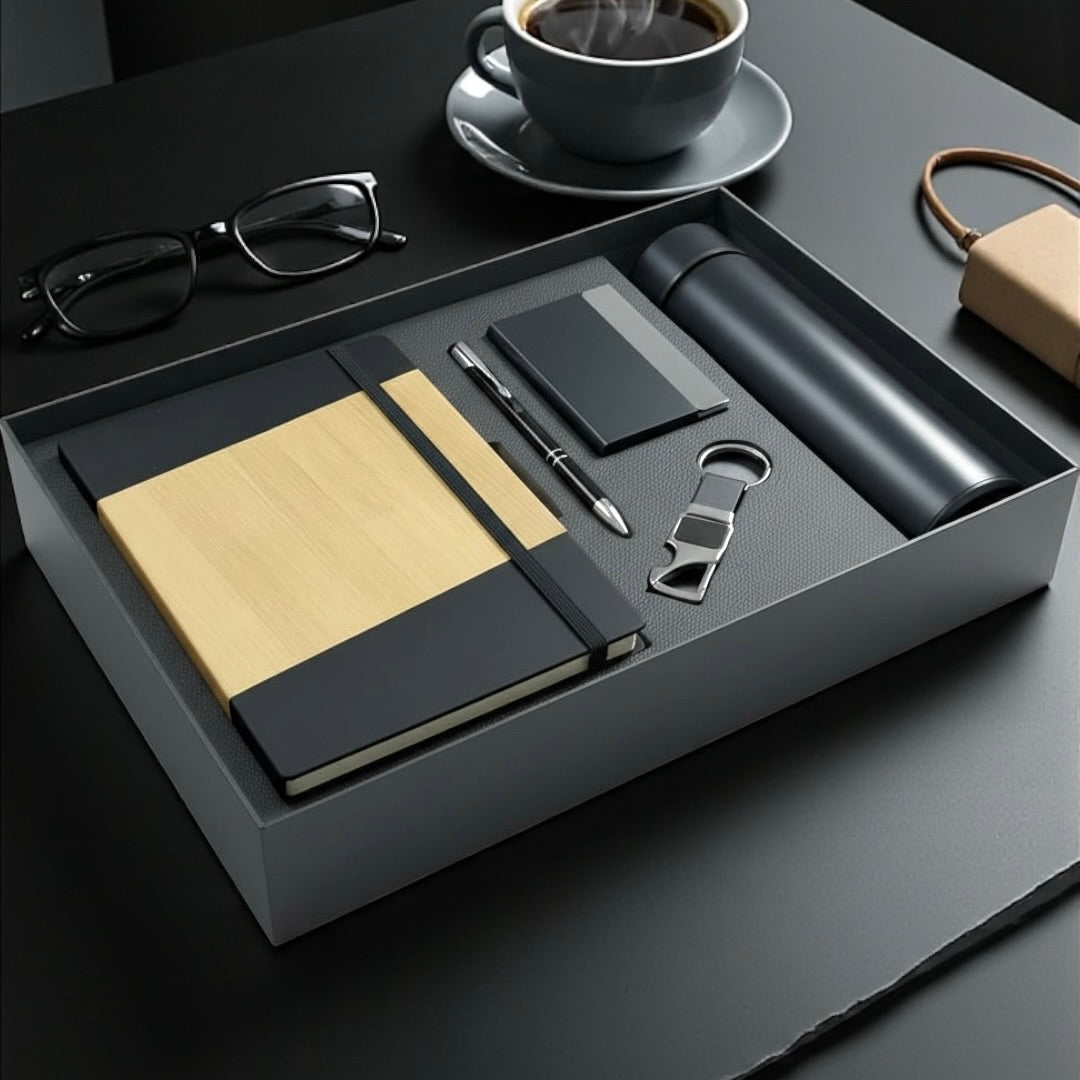 Bamboo & Black Dual 5 in 1 gift set - Karigar Chiriyaa