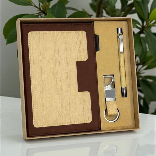 Brown woody 3 in 1 gift set - Karigar Chiriyaa