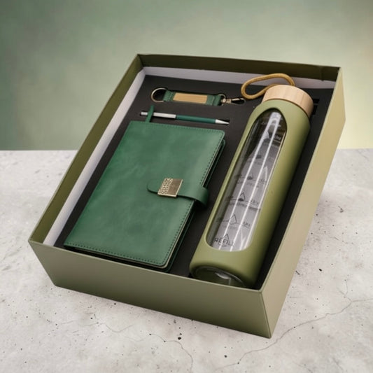 Green PU 4 in 1 gift set - Karigar Chiriyaa