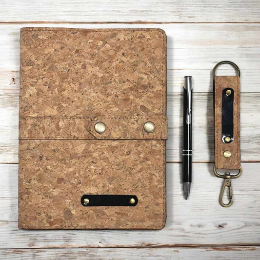 Cork Texture Leatherette Stationary Gift Set 3 in 1 - Karigar Chiriyaa