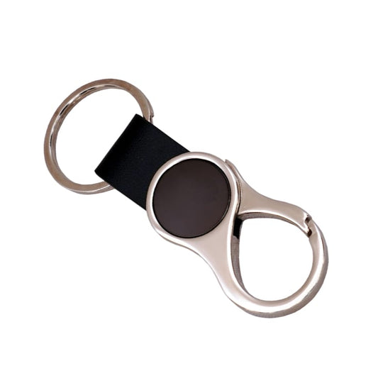 Black band metal keychain with doghook - Karigar Chiriyaa